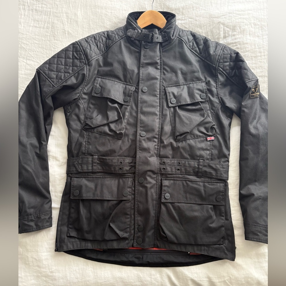 Triumph Beck Waxed Canvas Motorcycle Jacket + INCLUDED ARMOR! - Picture 7 of 13